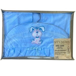 Vintage New & Sealed Blue Diaper Stacker for Nursery Crib Storage / Puppy Dog